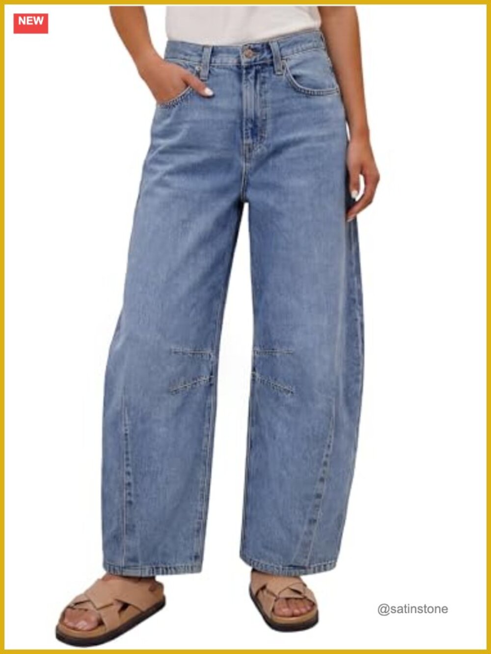 Women's Wide Leg Barrel Jeans Baggy Relaxed Fit Denim Pants